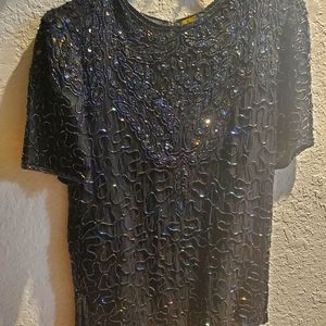 80s beaded blouse